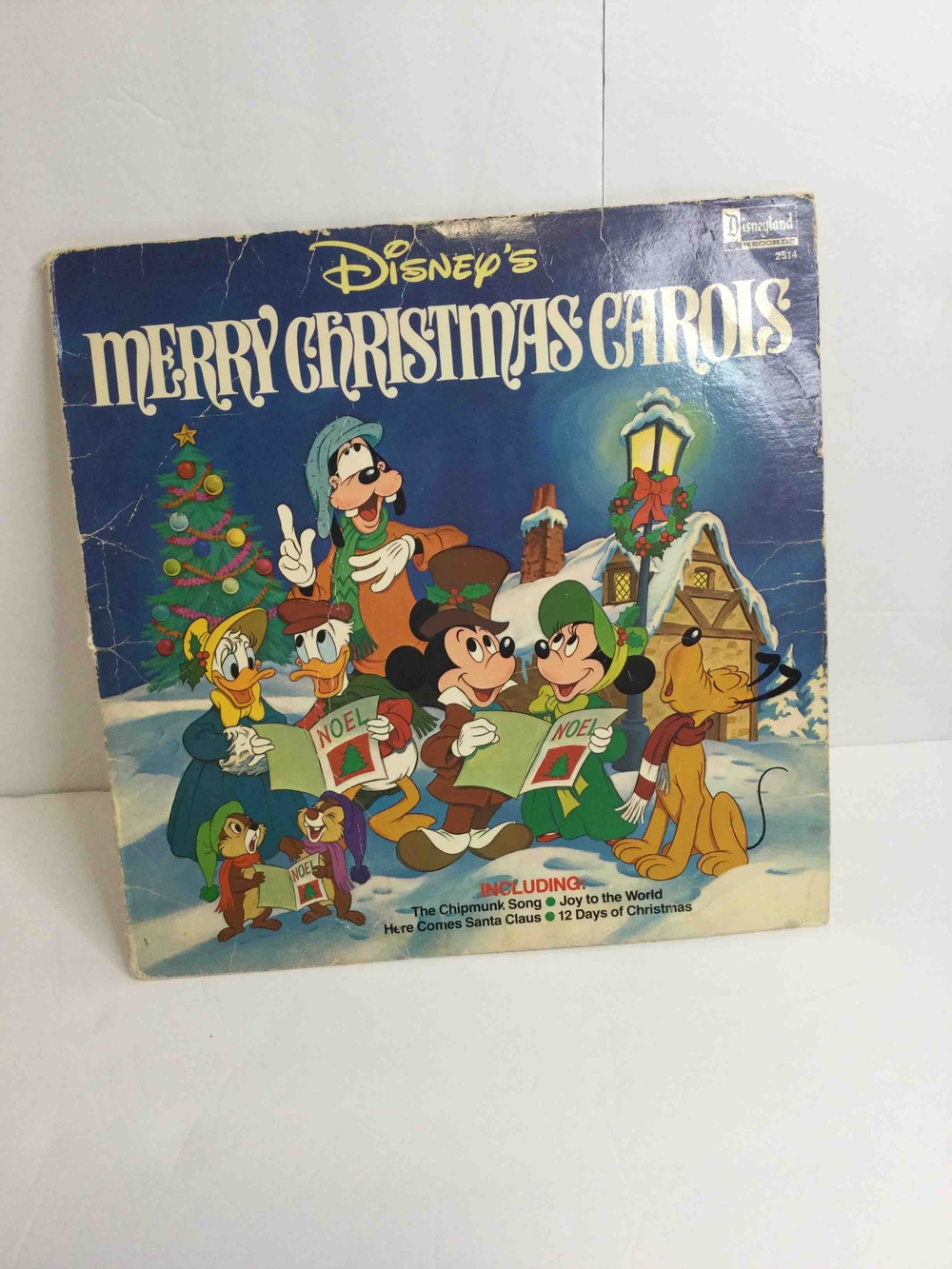 Disney Merry Christmas Carols Vinyl - Blue Cover with Multicolor Characters